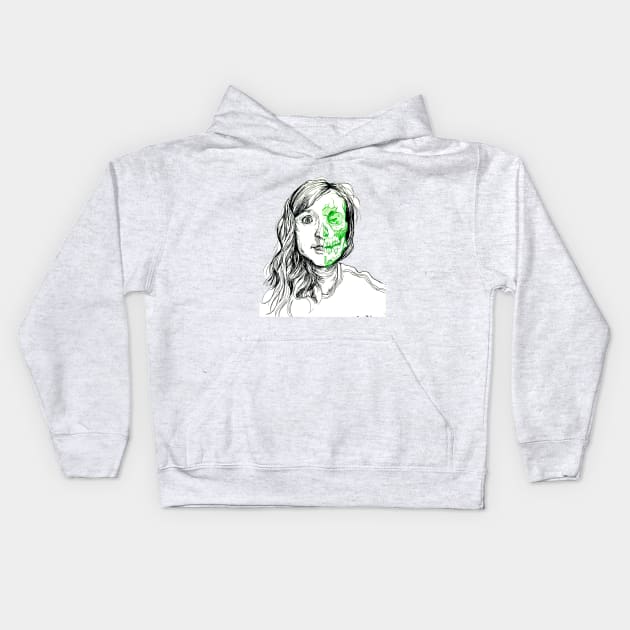 Half Dead (a self portrait) Kids Hoodie by Art of V. Cook